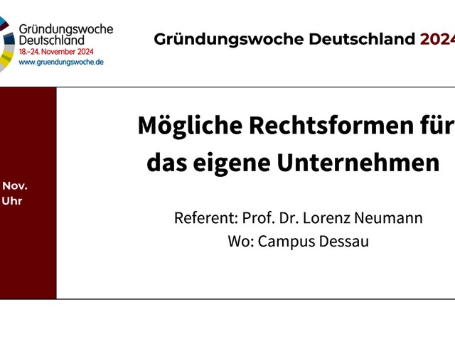 Mögliche Rechtsformen für das eigene Unternehmen